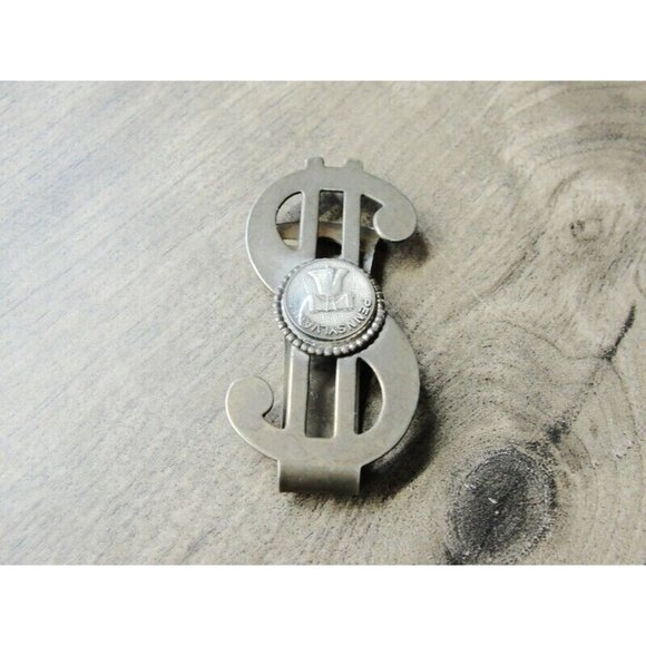 Dollar Sign Money Clip Pennsylvania Stainless Steel Gold Tone Liberty Bell - Picture 2 of 5